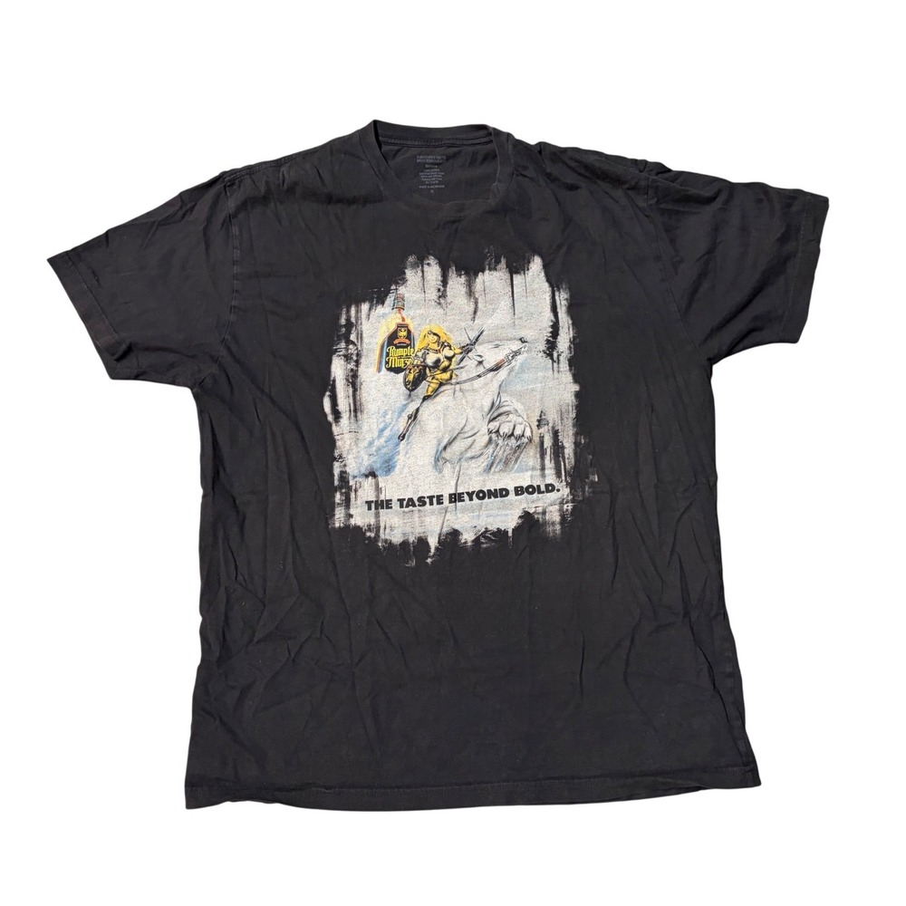 Rumple Minze Polar Bear Viking Graphic T-Shirt Mens XL Black Cotton Promo Tee